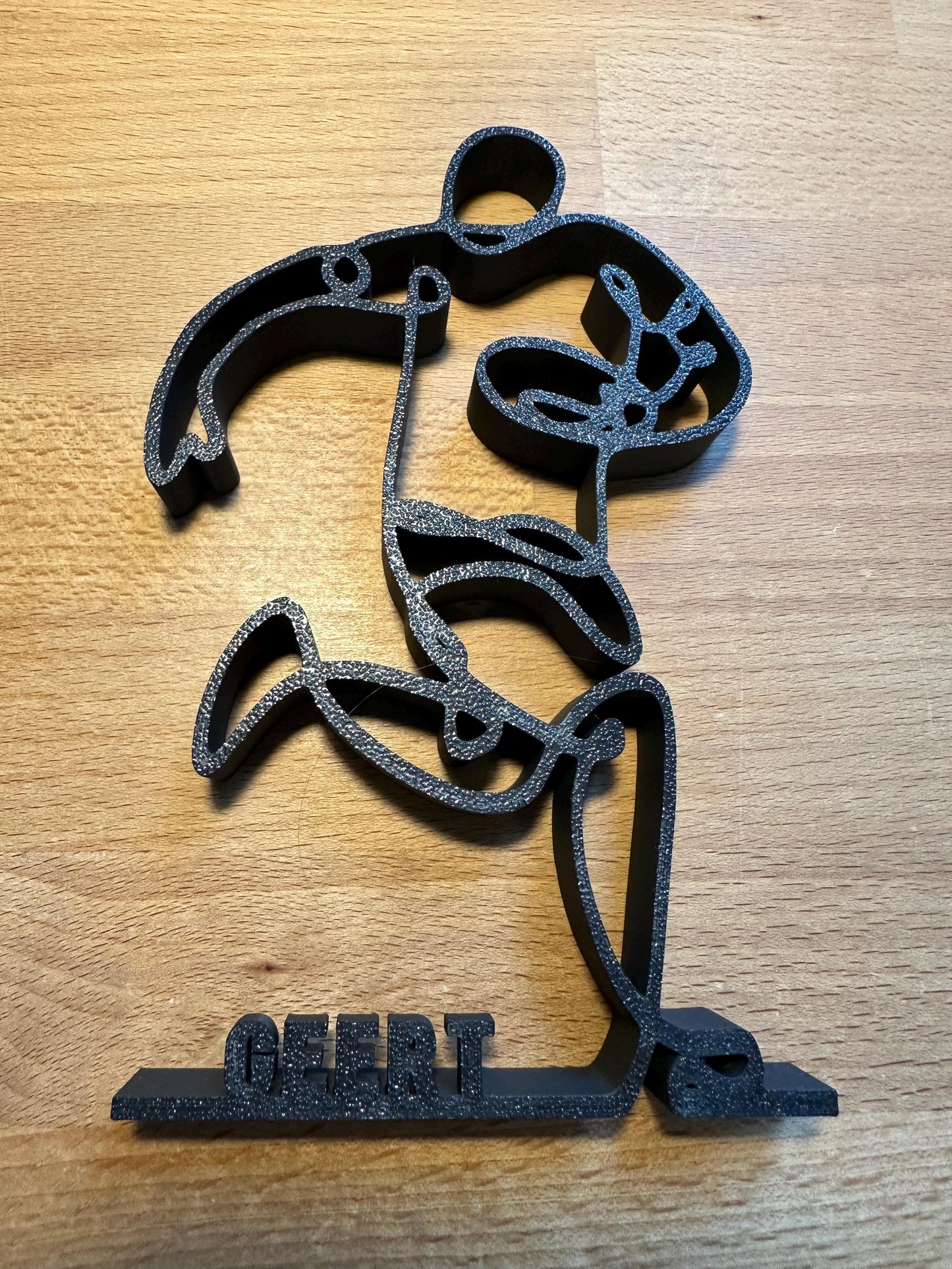 Rugbyspeler Lijntekening - Uniek Cadeau - 3D-geprint