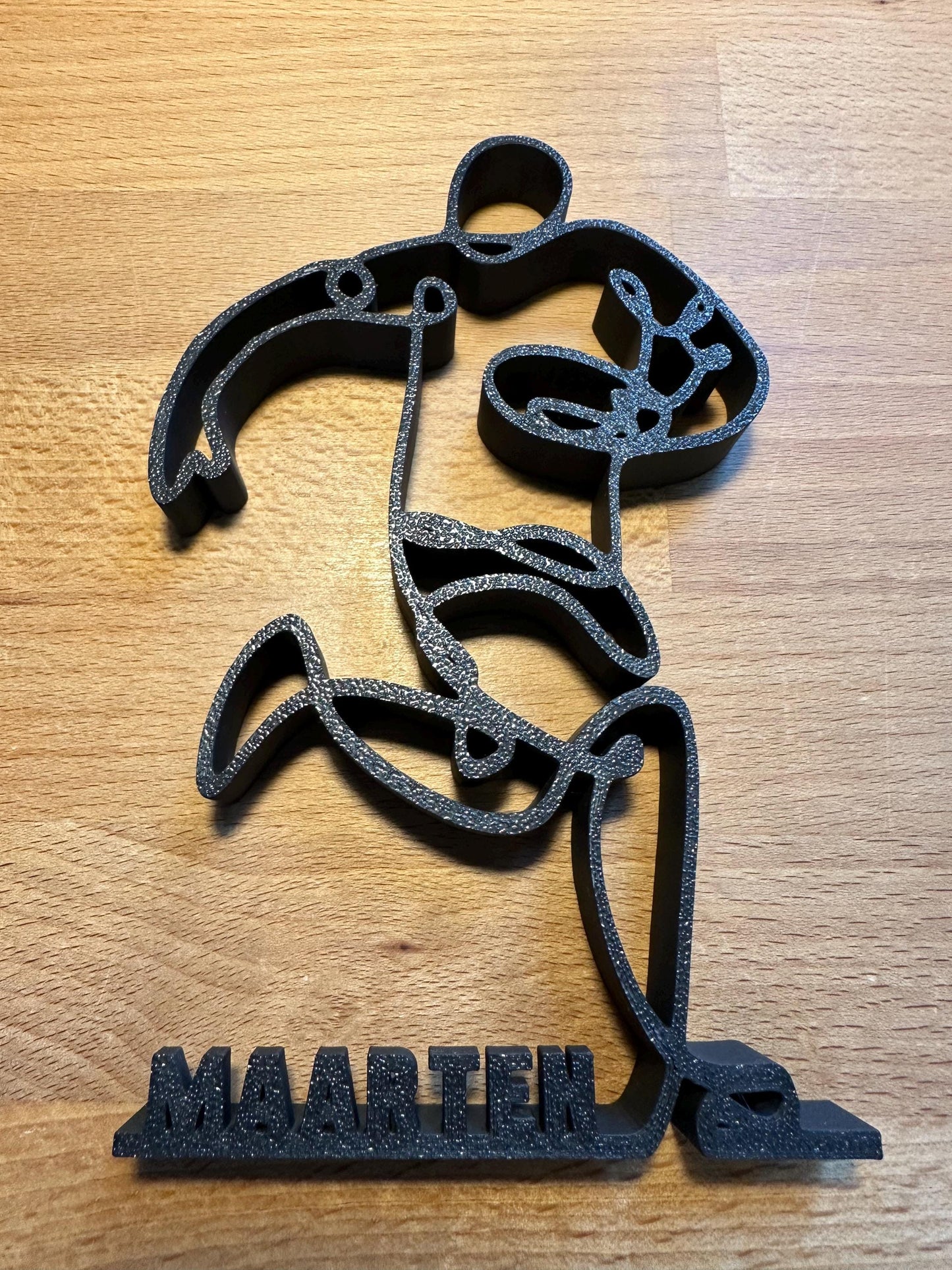 Rugbyspeler Lijntekening - Uniek Cadeau - 3D-geprint