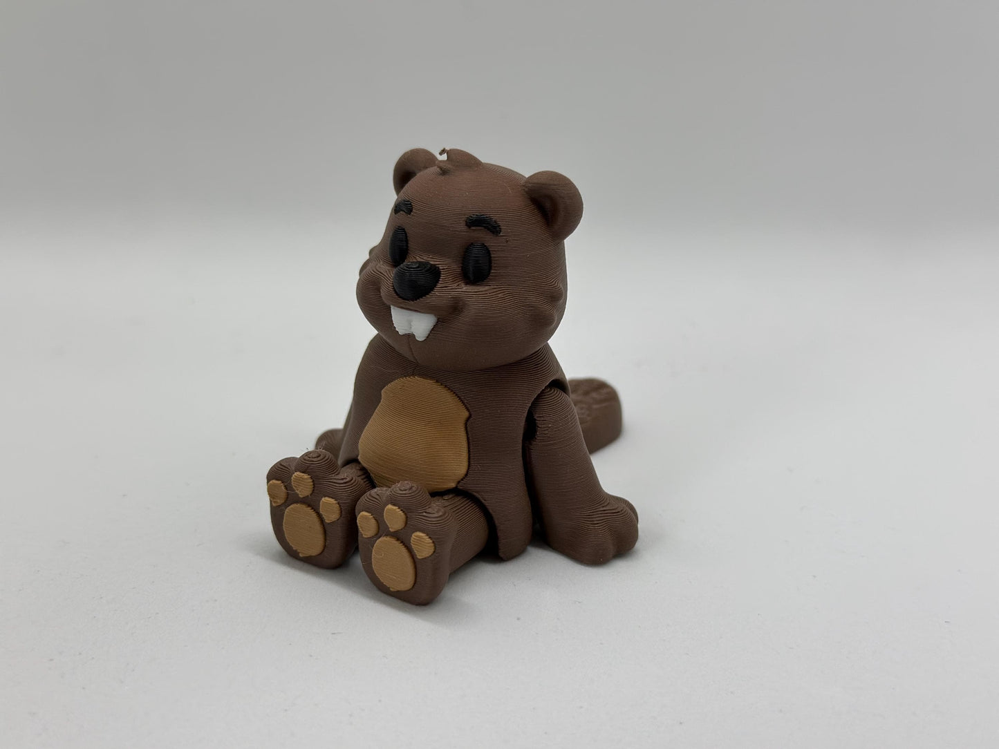 Bever Fleximal (optioneel met Boom) - 3D geprint flexibel speeldieren - flexibele dierenfidget