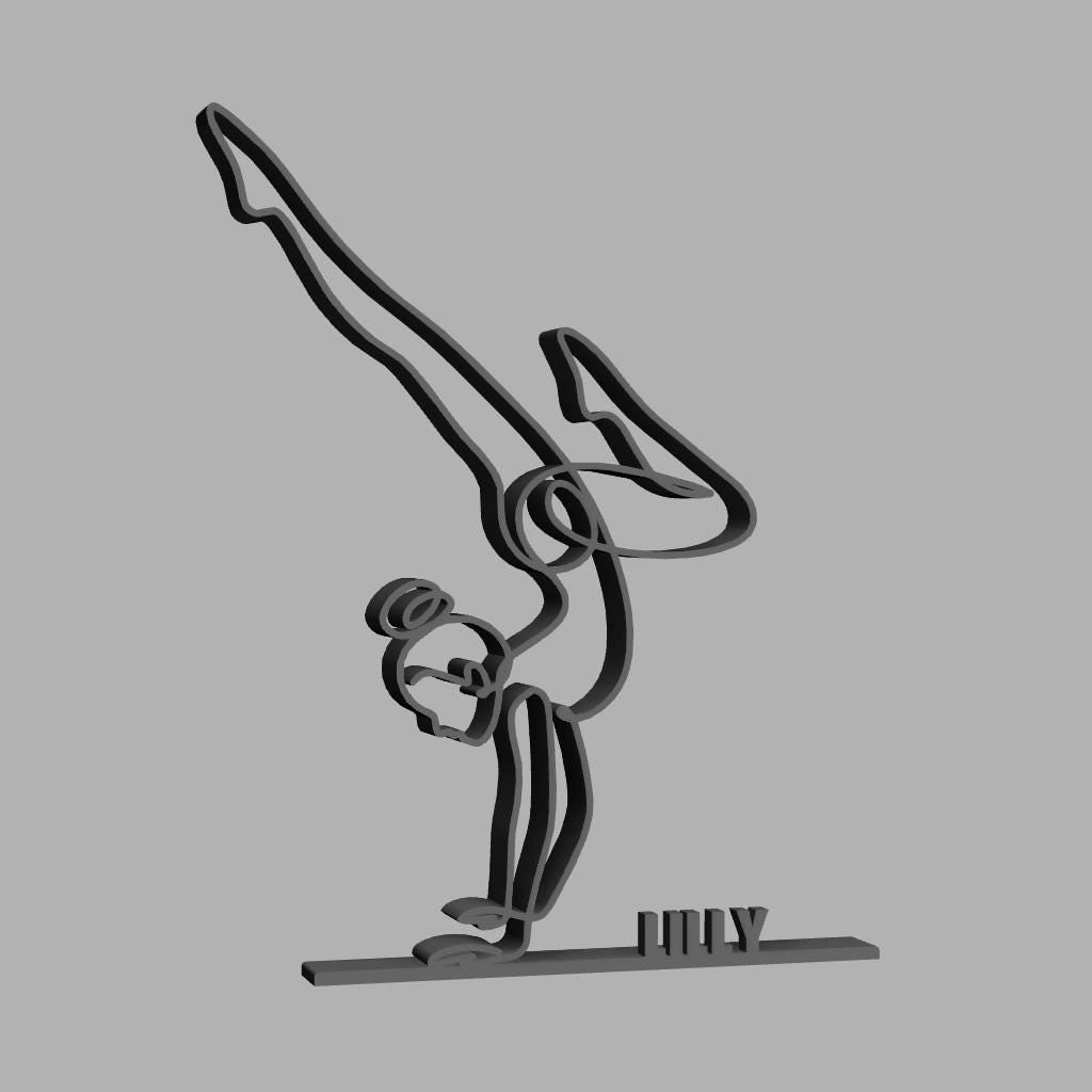Gymnaste Lijntekening - Uniek Cadeau - 3D-geprint