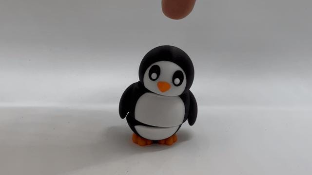 Pinguïn Fleximal - 3D geprint flexibel speeldieren - flexibele dierenfidget