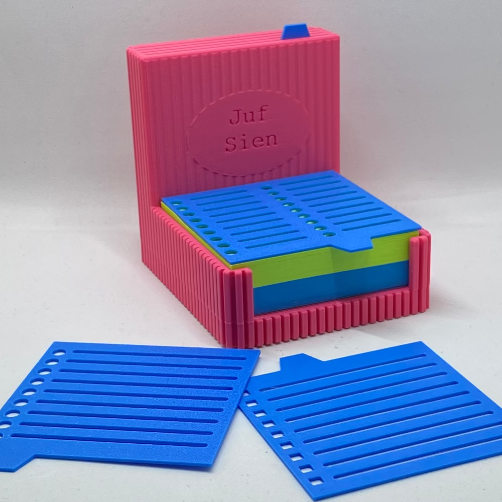 Gepersonaliseerde post-it houder – cadeau voor juf of meester