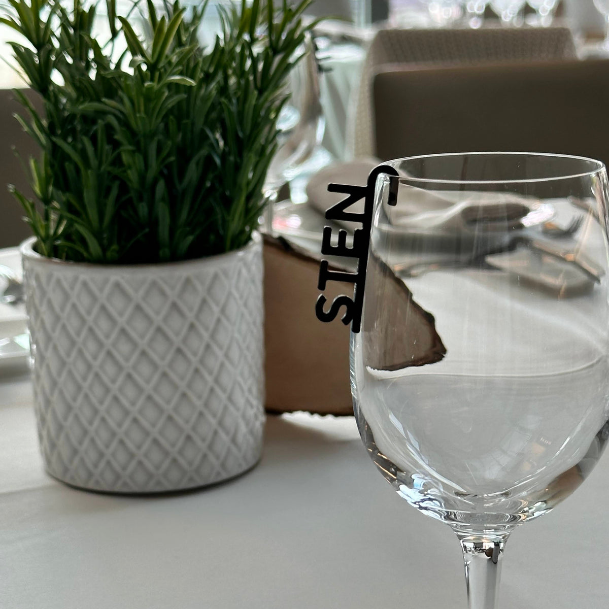 Glas naamlabels – gepersonaliseerd, set van 10