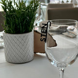 Glas naamlabels – gepersonaliseerd, set van 10