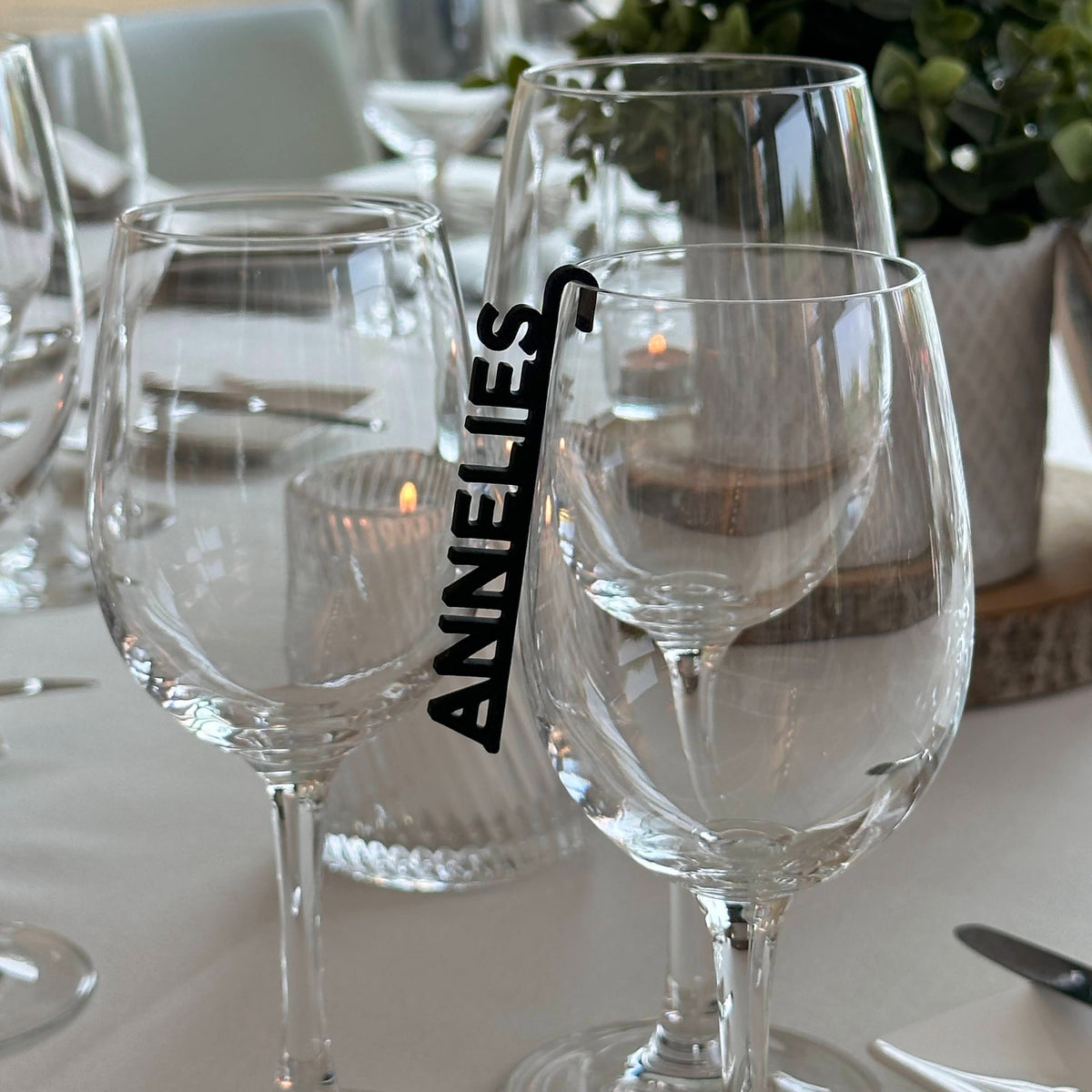 Glas naamlabels – gepersonaliseerd, set van 10