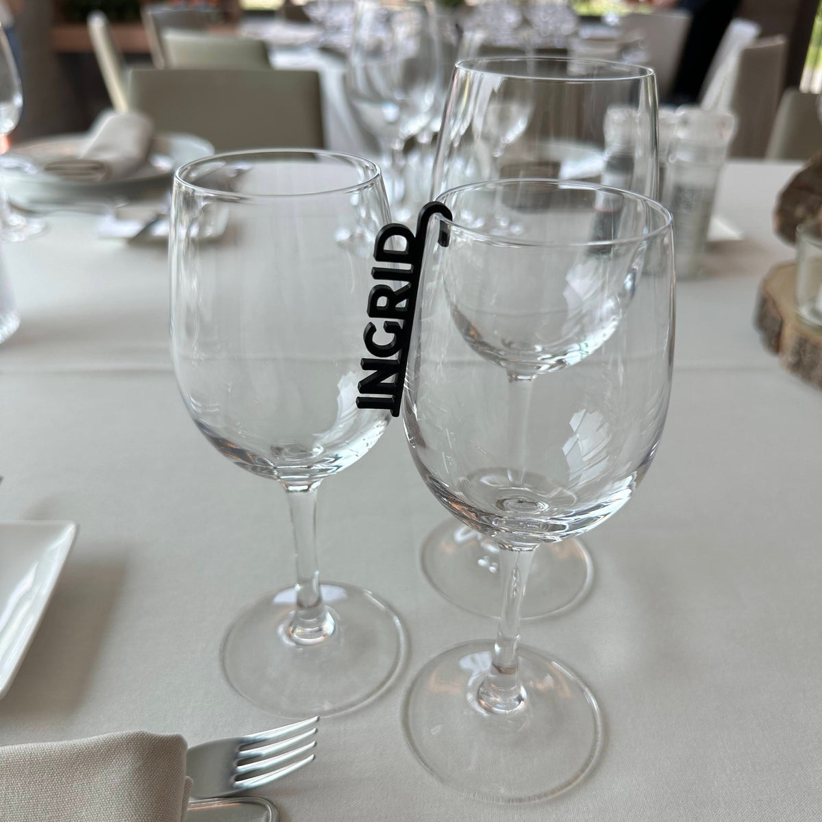 Glas naamlabels – gepersonaliseerd, set van 10