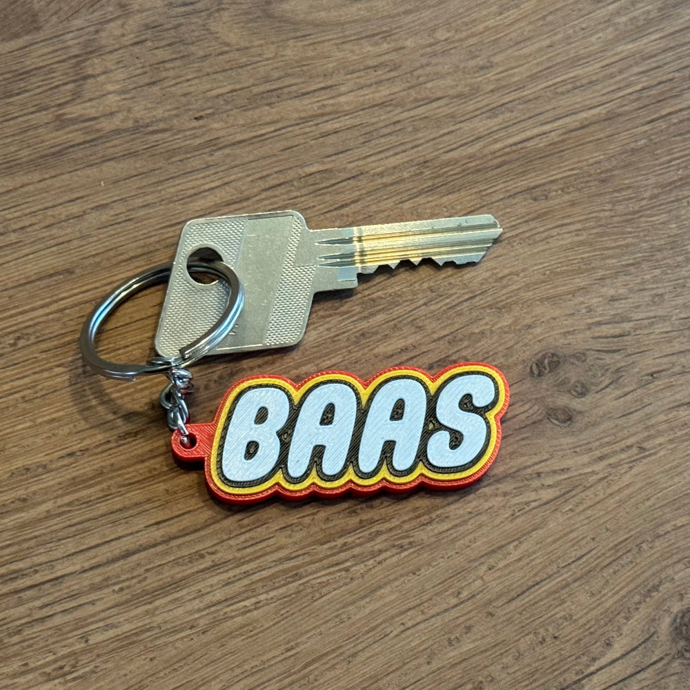 Sleutelhanger met naam in blokjesstijl