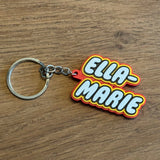 Sleutelhanger met naam in blokjesstijl