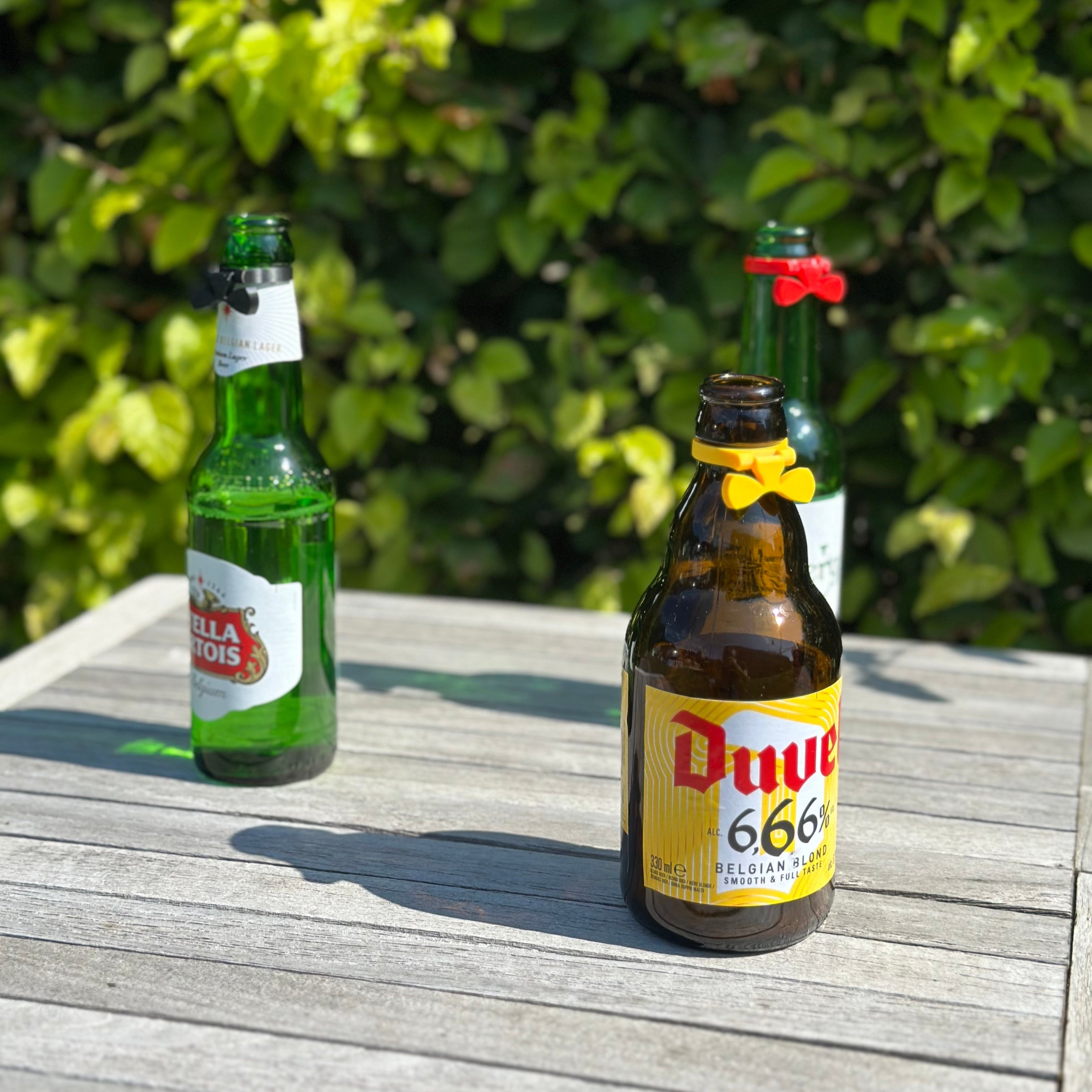 Flesjes herkenning met stropdas (6x) - Herbruikbaar - Past op elk flesje - Geeft je feestje stijl