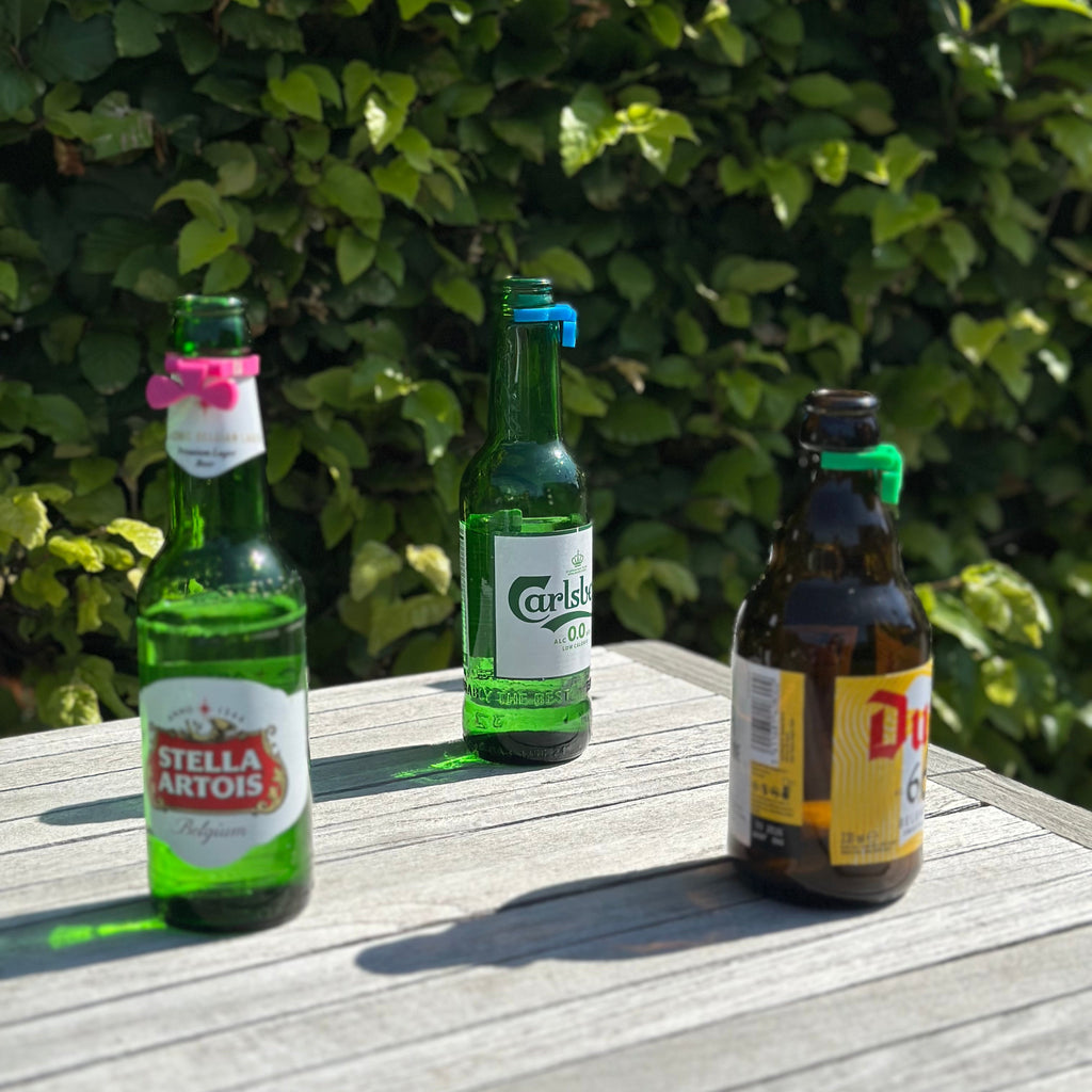 Flesjes herkenning met stropdas (6x) - Herbruikbaar - Past op elk flesje - Geeft je feestje stijl