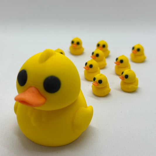Tien Kleine Eendjes en moeder eend - 3D geprint flexibel speeldieren - flexibele dierenfidget