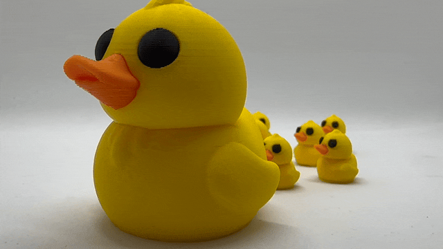 Tien Kleine Eendjes en moeder eend - 3D geprint flexibel speeldieren - flexibele dierenfidget