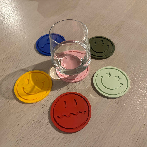Smiley Onderleggers - Happy Coasters - Onderzetters