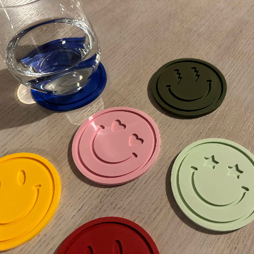 Smiley Onderleggers - Happy Coasters - Onderzetters