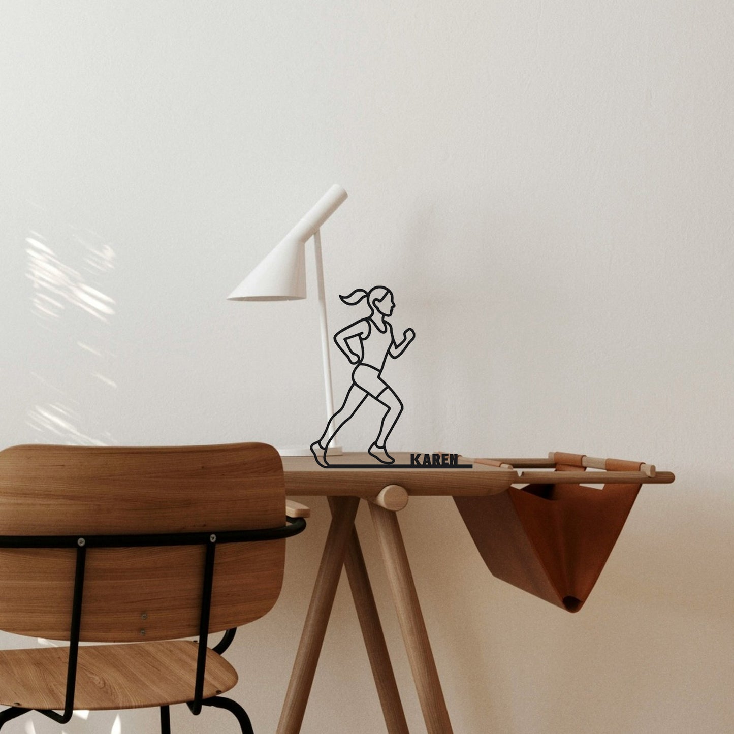 Loper / Jogger (Vrouw) Beeldje - Lijntekening - Uniek Cadeau - 3D-geprint