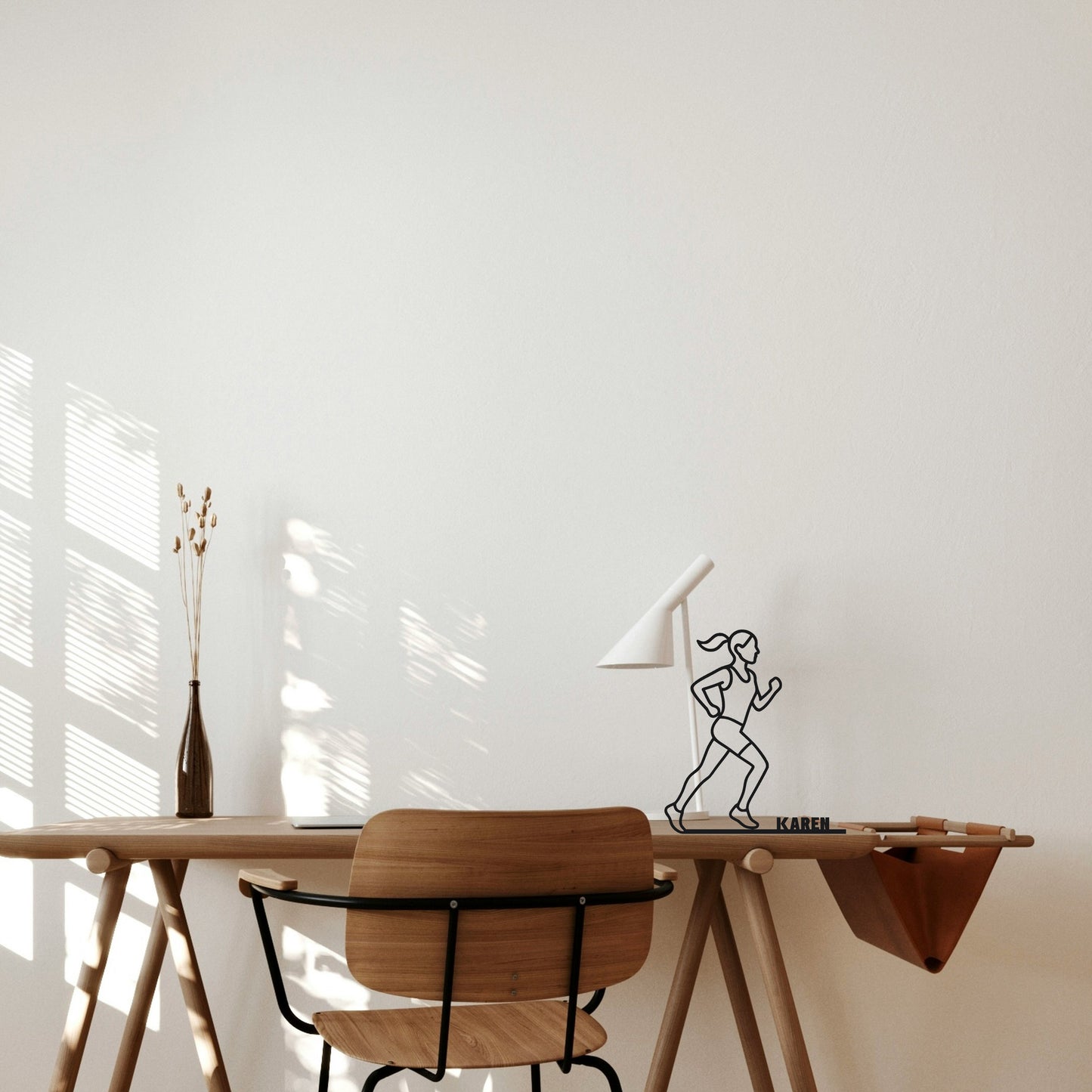 Loper / Jogger (Vrouw) Beeldje - Lijntekening - Uniek Cadeau - 3D-geprint