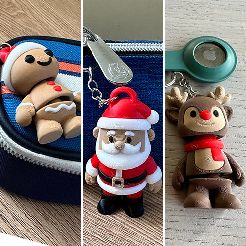 Kerst Fleximals sleutelhanger – beweegbaar figuurtje