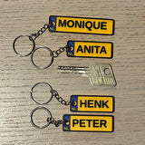 Kenteken sleutelhanger met naam – BE of NL plaat