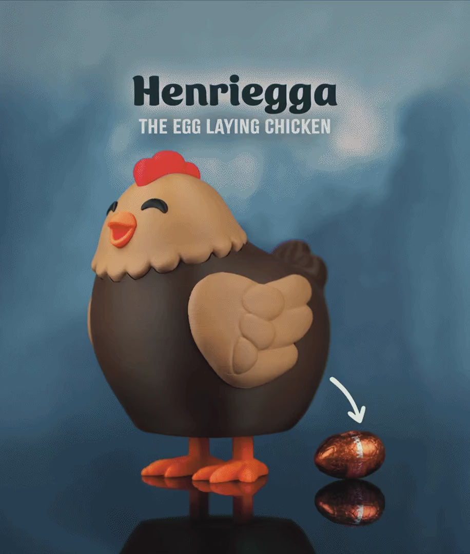 Henriegga™ – de vrolijke kip die chocolade-eieren legt 🐔🍫